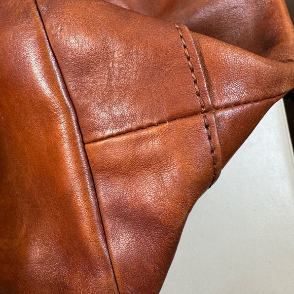 Madewell Lafayette Drawstring Tote Bucket Bag Leather Brown Bag - Picture 6 of 11